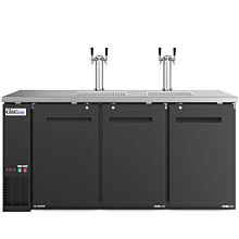 Coldline CDD-72 72" Black 4 Tap Refrigerated Direct Draw Beer Dispenser