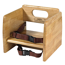 Winco CHB-701 Natural Booster Seat with Waist and Chair Strap