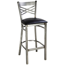 JMC Furniture X Series Clear Coat Frame Barstool w/  Footrest