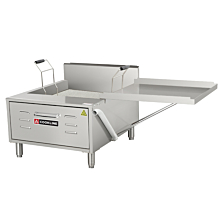 Cookline DOF-40 Commercial 40 lb. Gas Flat Bottom Countertop Donut Fryer - 81,000 BTU