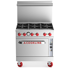 Cookline CR36-6C-NG Natural Gas 36" Range with Convection Oven - 211,000 BTU
