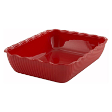 Winco CRK-13R 10 lb. Red Tulip Deli Crock