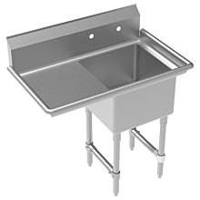 Krowne 39" 18-Gauge Stainless Steel One Compartment Commercial Sink with Left Drainboard - 18" x 18" Bowl