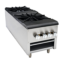 CSP2 18" Double Burner Countertop Gas Stock Pot Range