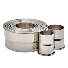Winco CST-22 11-Piece Round Plain Heavy Stainless Steel Cookie Cutter Set