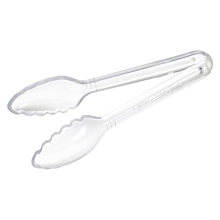 Winco CVST-6C 6"L Plastic Serving Tongs, Clear