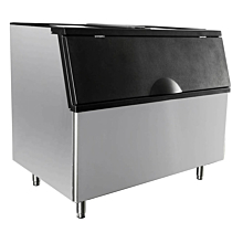 Atosa CYR700P 48" Ice Bin with Top Hinged Slanted Black Plastic Door - 700 LB
