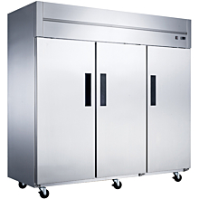 Dukers D83AF 83" Three Solid Door Top Mount Reach-In Freezer - 65.98 Cu. Ft