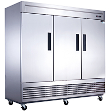 Dukers D83F 83" Three Solid Door Bottom Mount Reach-In Freezer - 64.8 Cu. Ft.