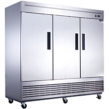 Dukers D83R 83" Three Solid Door Bottom Mount Reach-In Refrigerator - 64.8 Cu. Ft.