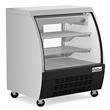 Coldline DC36-B 36" Black Refrigerated Curved Glass Deli Meat Display Case