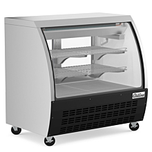 Coldline DC48-B 48" Refrigerated Curved Glass Deli Meat Display Case, Black