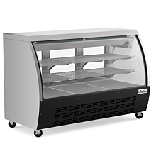 Coldline DC64-B 64" Refrigerated Curved Glass Deli Meat Display Case, Black