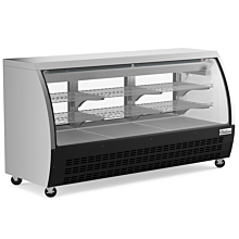 Coldline DC80-B 80" Refrigerated Curved Glass Deli Meat Display Case, Black
