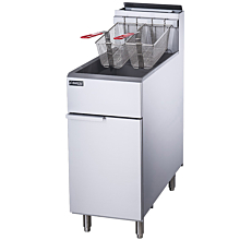 Dukers DCF4-NG 50 lb. Natural Gas Floor Fryer with 4 Tube Burner - 120,000 BTU