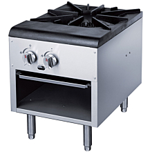 Dukers DCSP1-LP 18" Liquid Propane Gas Two Burner Single Stock Pot Range - 80,000 BTU