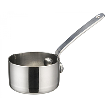 Winco DCWA-101S Stainless Steel 2" Diameter Mini Sauce Pan Serving Dish with Handle