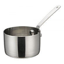 Winco DCWA-102S Stainless Steel 2-3/4" Diameter Mini Sauce Pan Serving Dish with Handle