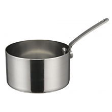 Winco DCWA-104S Stainless Steel 3-1/2" Diameter Mini Sauce Pan Serving Dish with Handle
