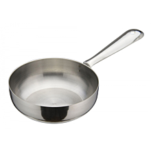 Winco DCWC-101S Stainless Steel 4" Diameter Mini Fry Pan Serving Dish with Handle