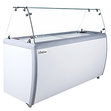 Coldline DP-360-FSG 50'' 8-Tub Ice Cream Dipping Cabinet Freezer with Sneeze Guard