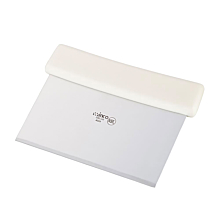 Winco DSC-2W Stainless Steel 6" Dough Scraper with White Plastic Handle