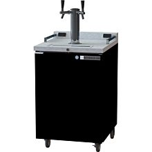 Beverage-Air DZ24-1-B Double Tap Dual Zone Kegerator Beer Dispenser - Black, (4) 1/6 Keg Capacity