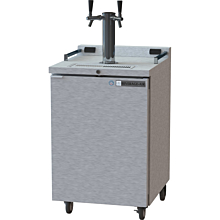 Beverage-Air DZ24-1-S Double Tap Dual Zone Kegerator Beer Dispenser - Stainless Steel, (4) 1/6 Keg Capacity
