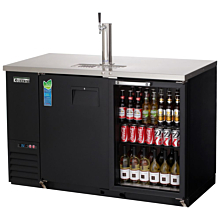 Everest EBD2-BBG 58" Two Solid and Glass Combo Swing Door Direct Draw Keg Refrigerator