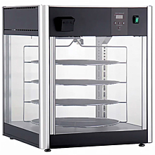 Winco EDM-1K 24" Black Single Door Countertop Heated Display Merchandiser - 120V