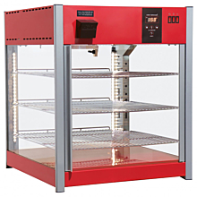 Winco EDM-1PT 24" Red Two Door Countertop Heated Display Merchandiser - 120V