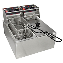 Cecilware Pro EL2X6 Electric Countertop Fryer with Two 6 lb. Fry Pot and Two Basket