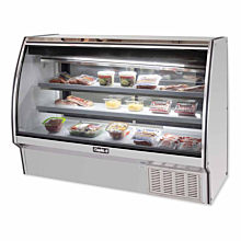 Leader ERHD84 84" Refrigerated Curved Glass High Deli Case with 2 Shelves