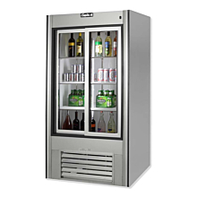Leader ESLS38 38" Two Sliding Glass Door Merchandiser Refrigerator, Stainless Steel