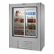 Leader ESLS54 54" Two Sliding Glass Door Merchandiser Refrigerator, Stainless Steel