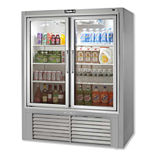 Leader ESPS54 54" Two Swing Glass Door Refrigerator Merchandiser, Stainless Steel