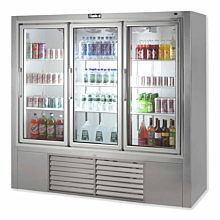 Leader ESPS79 79" Three Swing Glass Door Refrigerator Merchandiser, Stainless Steel