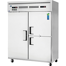 Everest ESWQ3 59" Two Section Solid Swing Door Top Mounted Upright Reach-In Dual Temperature Refrigerator/Freezer Combo, 52 Cu. Ft.