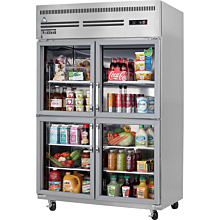 Everest Refrigeration ESGRH4 49-5/8" Two-section Glass Door Merchandiser Refrigerator, 48 Cu. Ft.