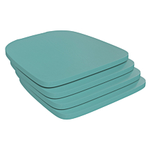 Flash Furniture 4-JJ-SEA-PL01-MINT-GG Set of 4 Poly Resin Wood Seat with Rounded Edges for Colorful Metal Chairs and Stools in Mint