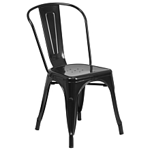 Flash Furniture CH-31230-BK-GG Black Metal Indoor-Outdoor Stackable Chair
