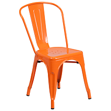 Flash Furniture CH-31230-OR-GG Orange Metal Indoor-Outdoor Stackable Chair