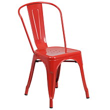Flash Furniture CH-31230-RED-GG Red Metal Indoor-Outdoor Stackable Chair