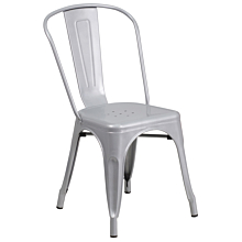Flash Furniture CH-31230-SIL-GG Silver Metal Indoor-Outdoor Stackable Chair