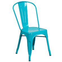 Flash Furniture ET-3534-CB-GG Crystal Teal-Blue Metal Indoor-Outdoor Stackable Chair