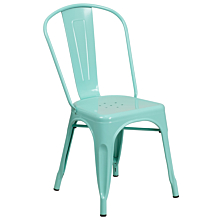 Flash Furniture ET-3534-MINT-GG Mint Green Metal Indoor-Outdoor Stackable Chair