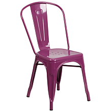 Flash Furniture ET-3534-PUR-GG Purple Metal Indoor-Outdoor Stackable Chair