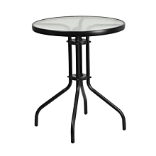  Round Tempered Glass Metal Table,Flash Furniture TLH-070-1-GG 24