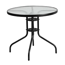  Round Tempered Glass Metal Table,Flash Furniture TLH-070-2-GG 32