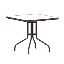  Bronze Square Tempered Glass Metal Table,Flash Furniture TLH-073A-2-BZ-GG 32